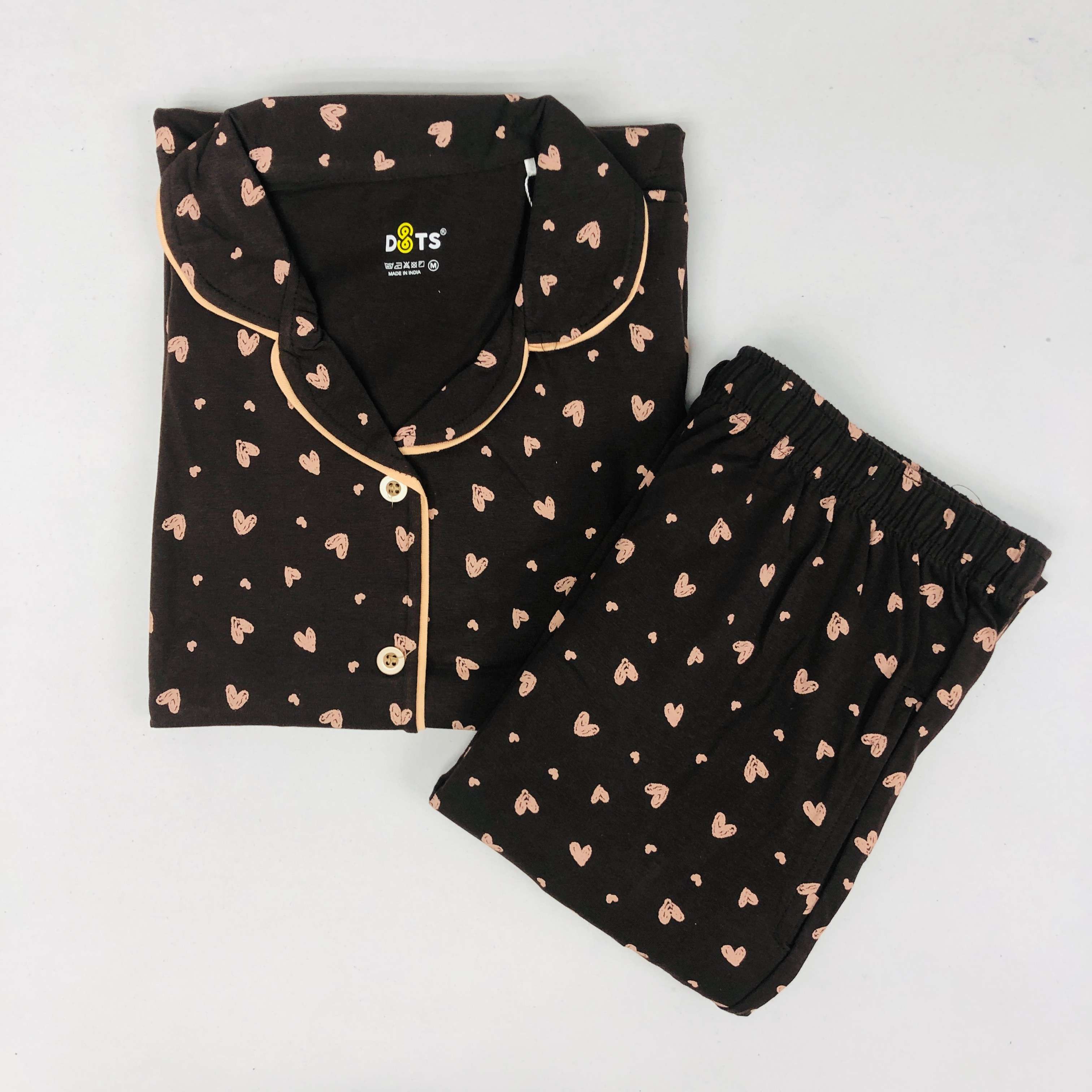 Dots Collar Pant Set with Pocket
