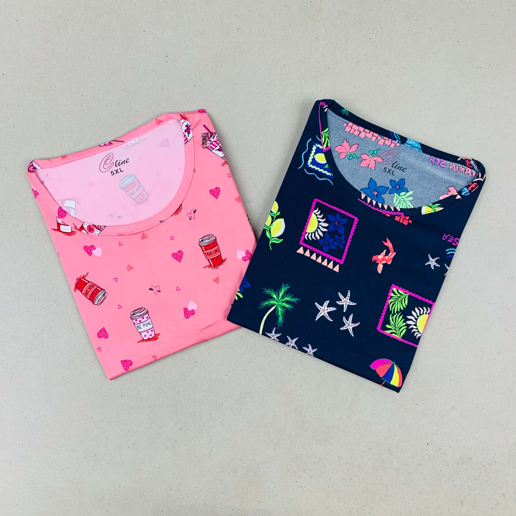 C-Line Ladies Tshirt Combo Pack Of 2 (42 Inch)