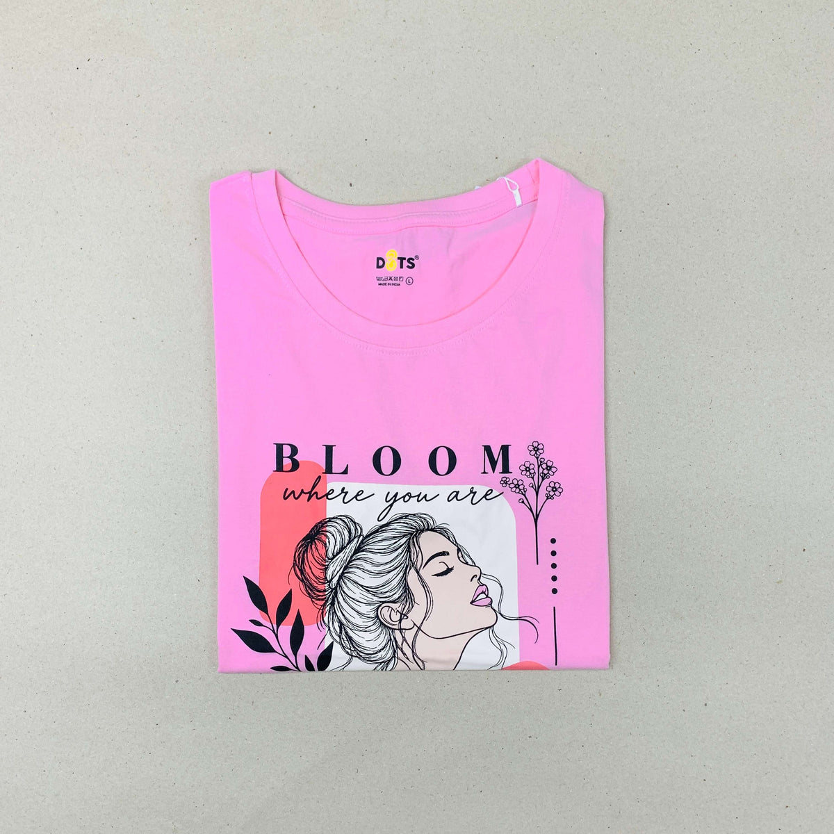 Women’s Solid T-Shirt-Dots