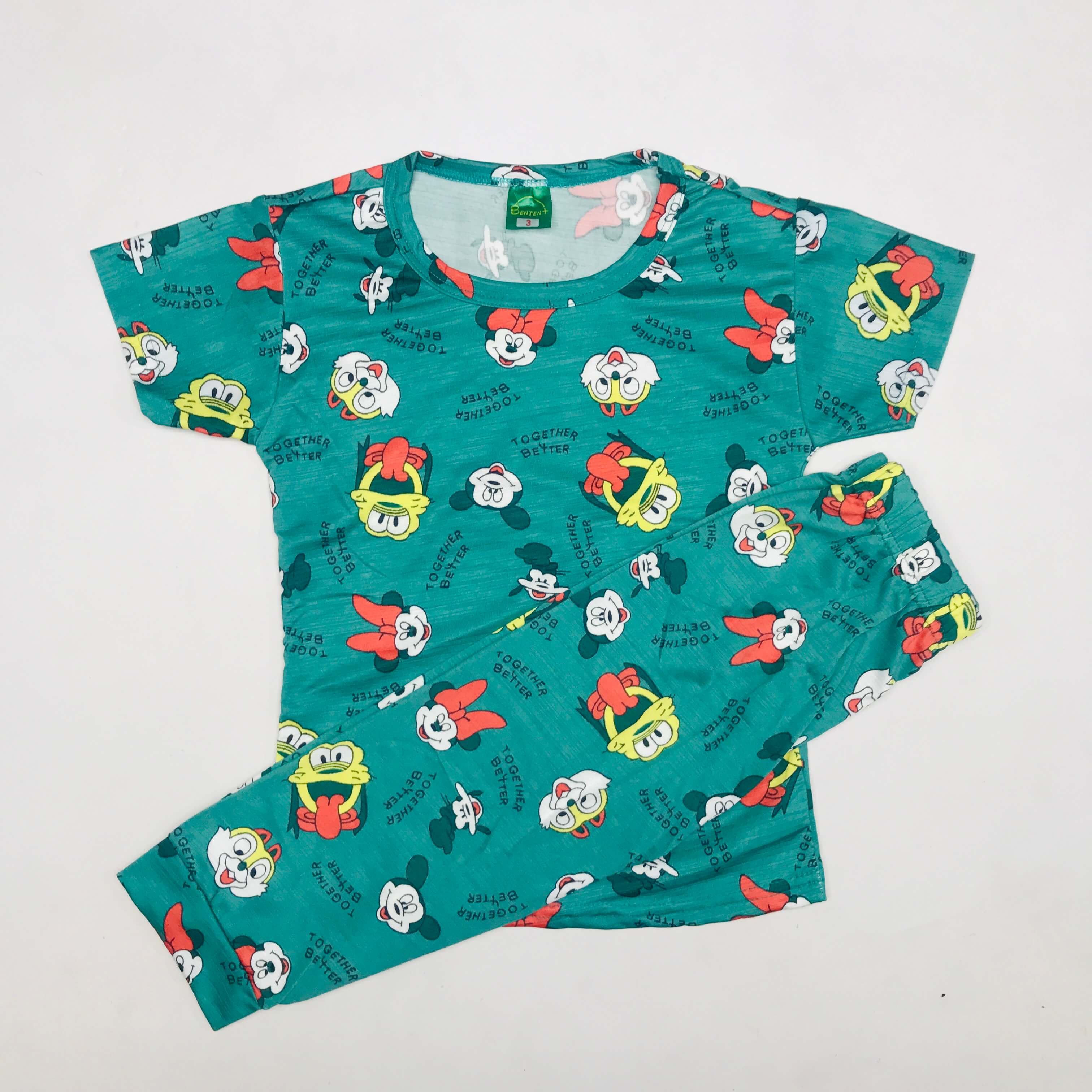 Cartoon Cuddles printed Pant Set