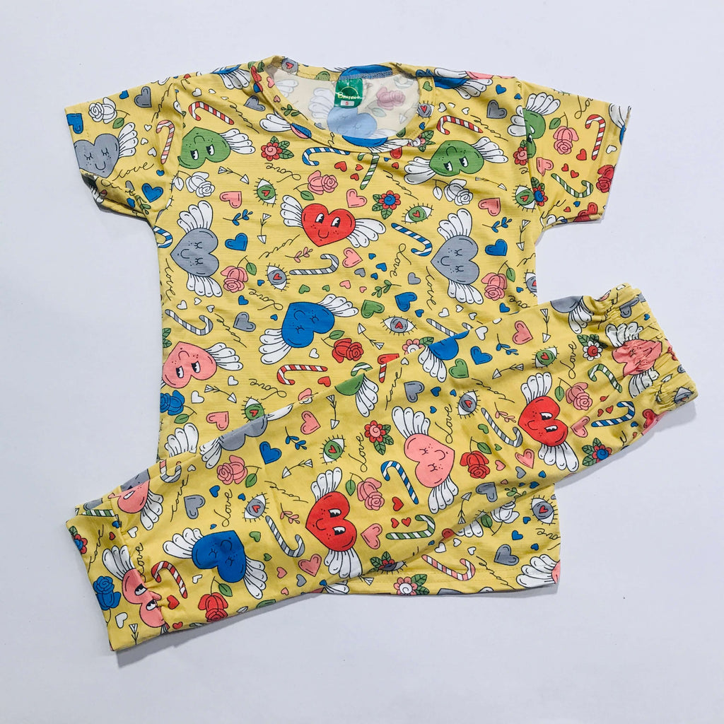 Cartoon Cuddles printed Pant Set