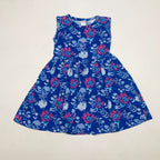Floral Print SleeveLess Frock
