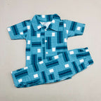 Clay And Blue Pant Set