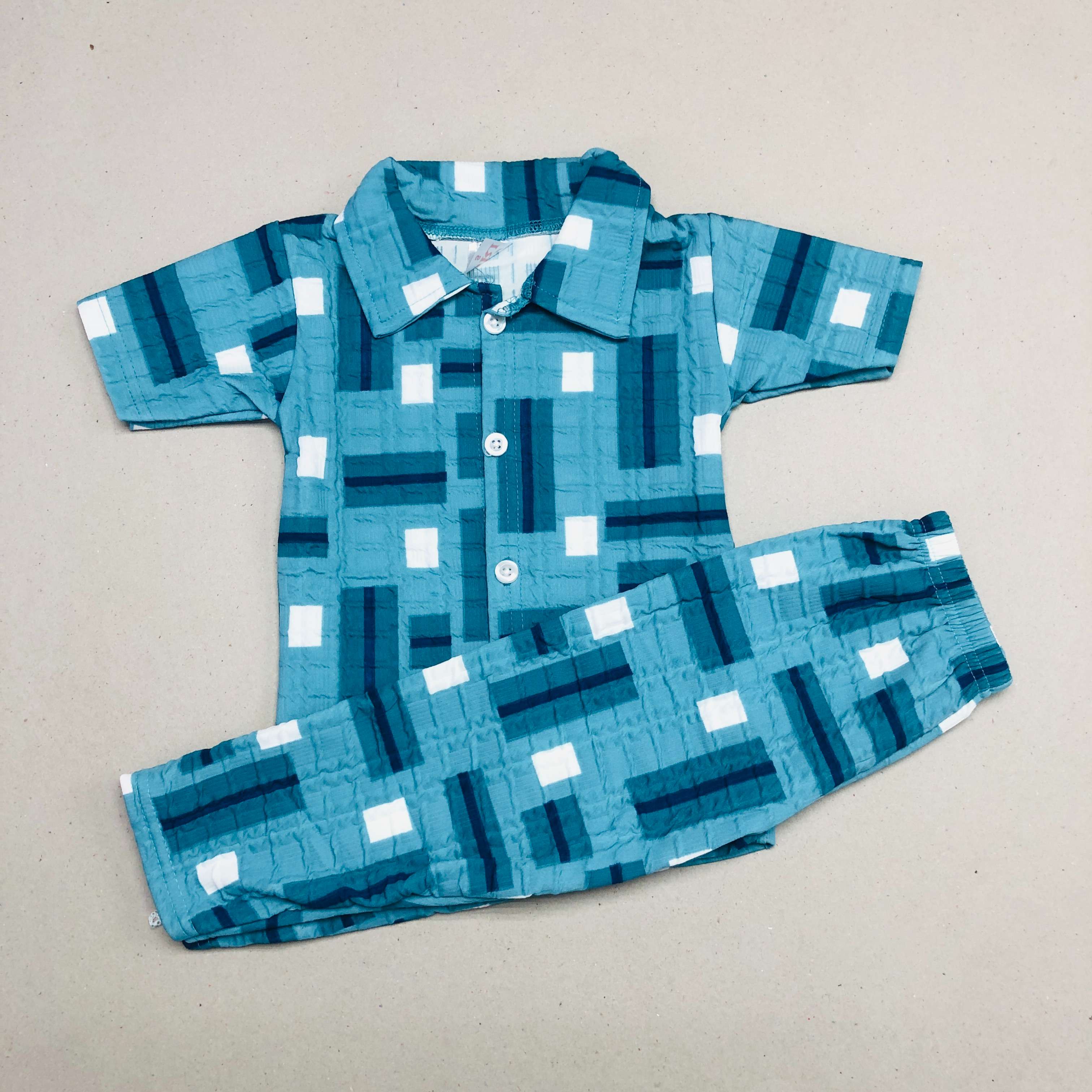 Clay And Blue Pant Set