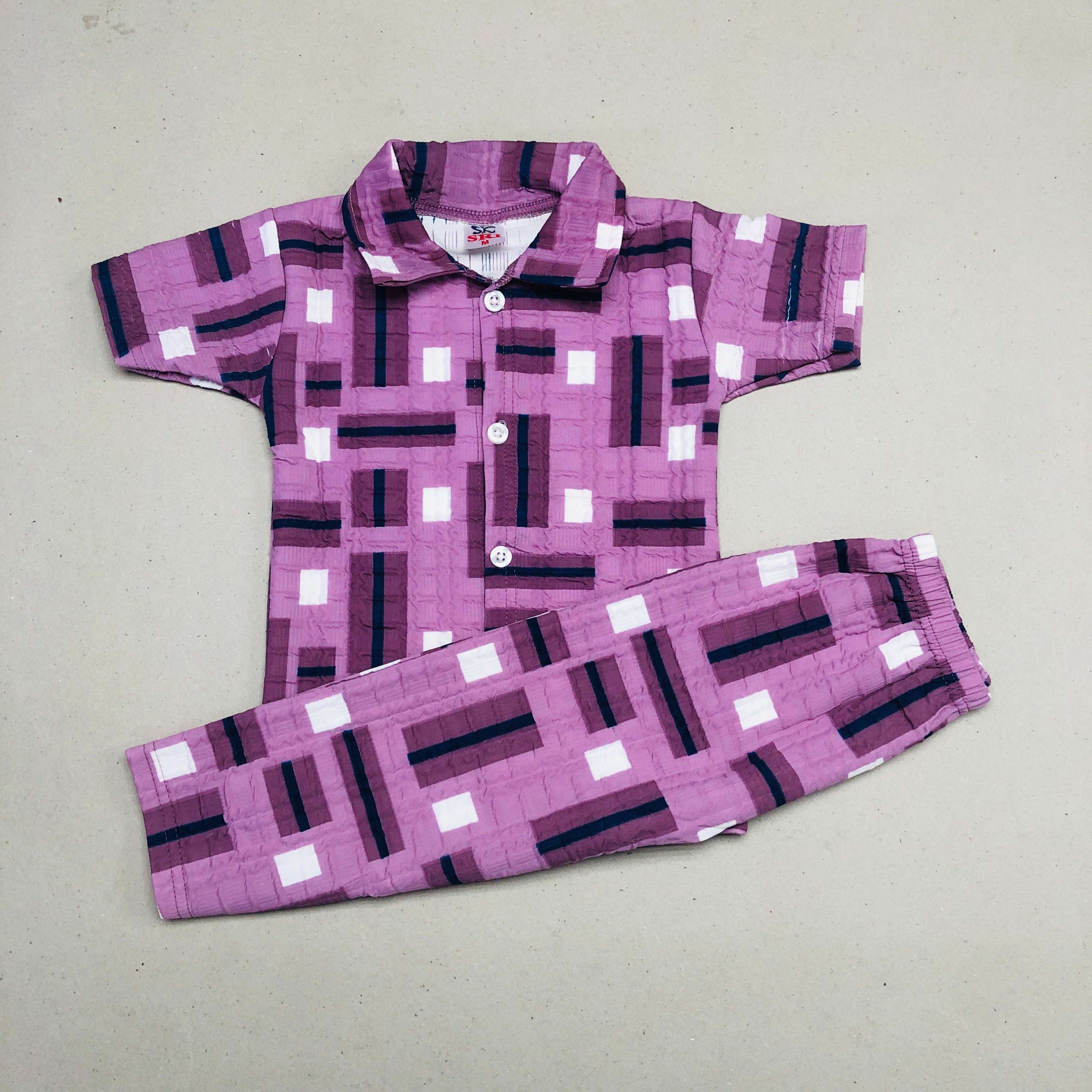 Clay And Blue Pant Set