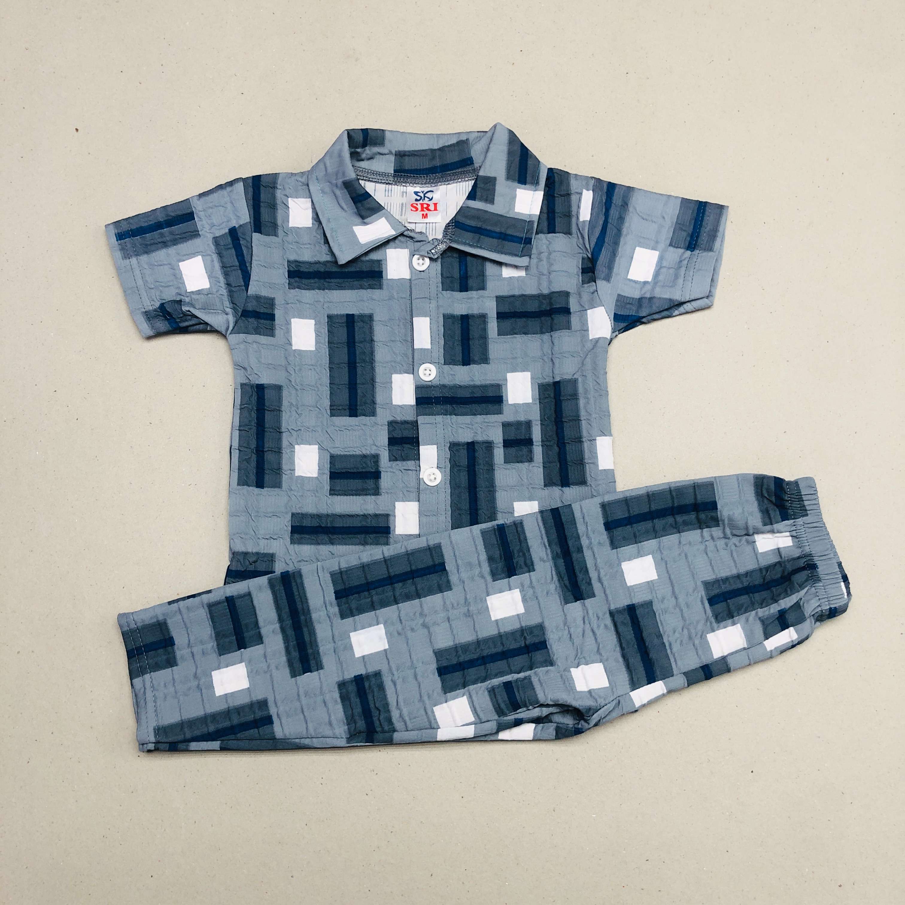 Clay And Blue Pant Set