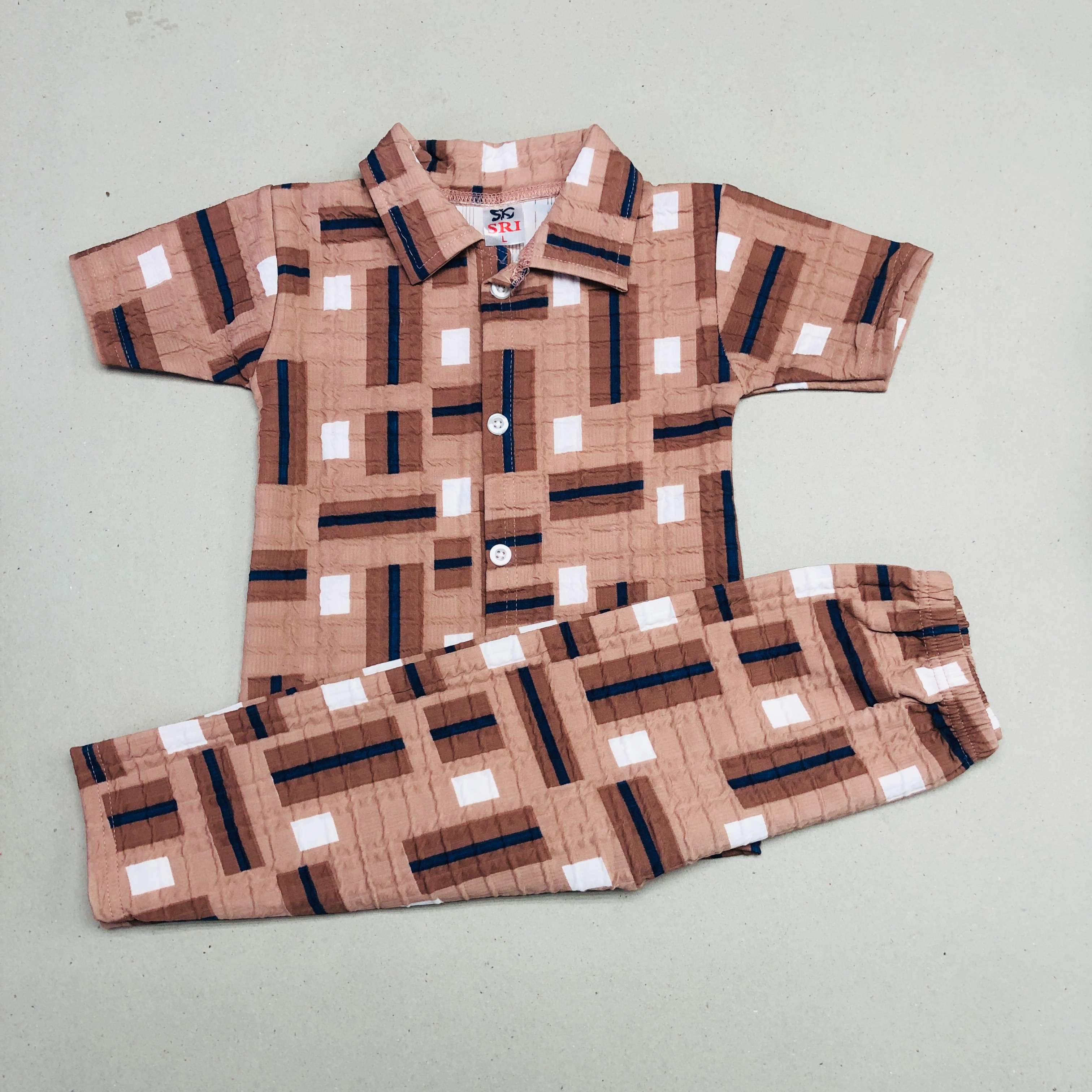 Clay And Blue Pant Set