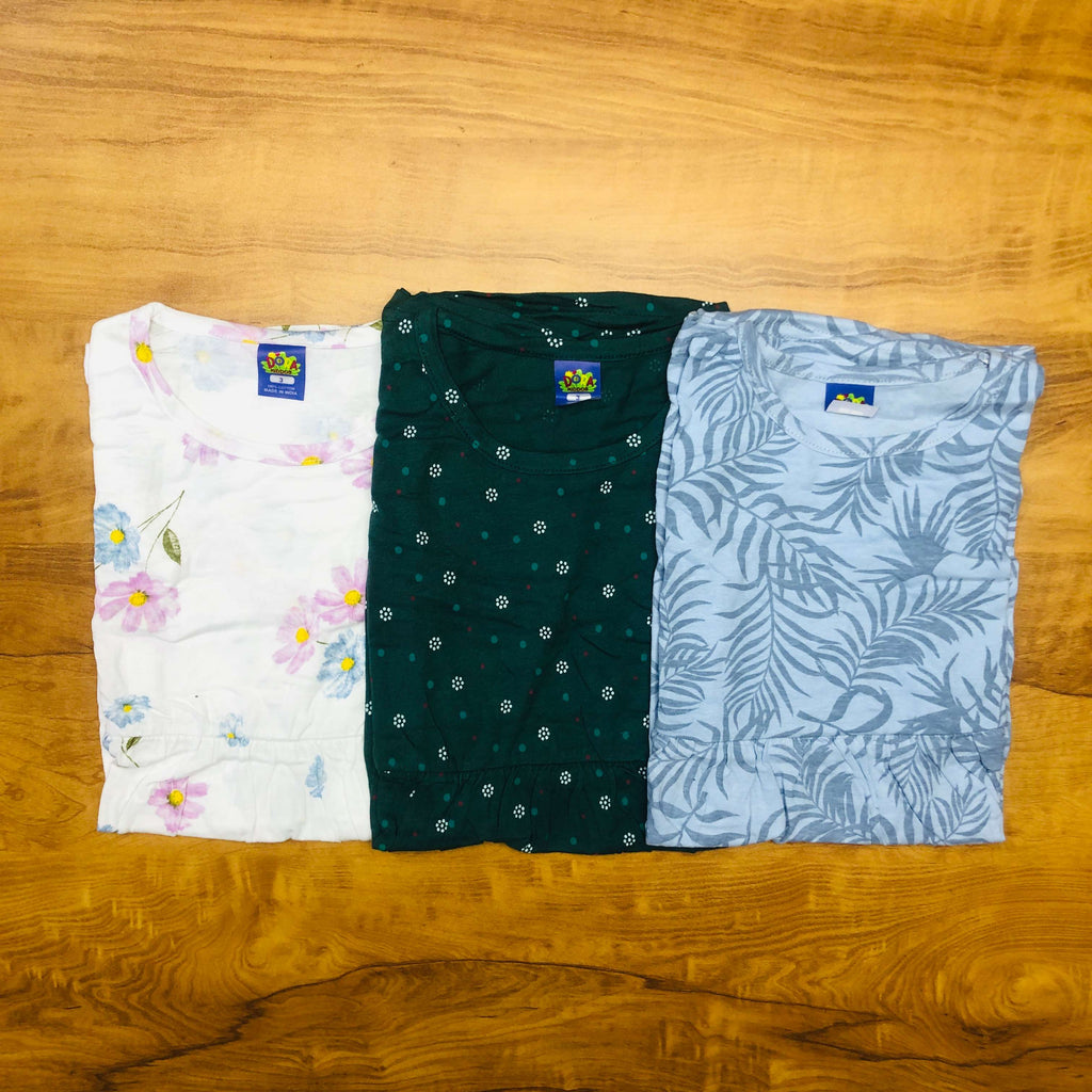 Dora Sleeveless Frock Combo Pack of 3
