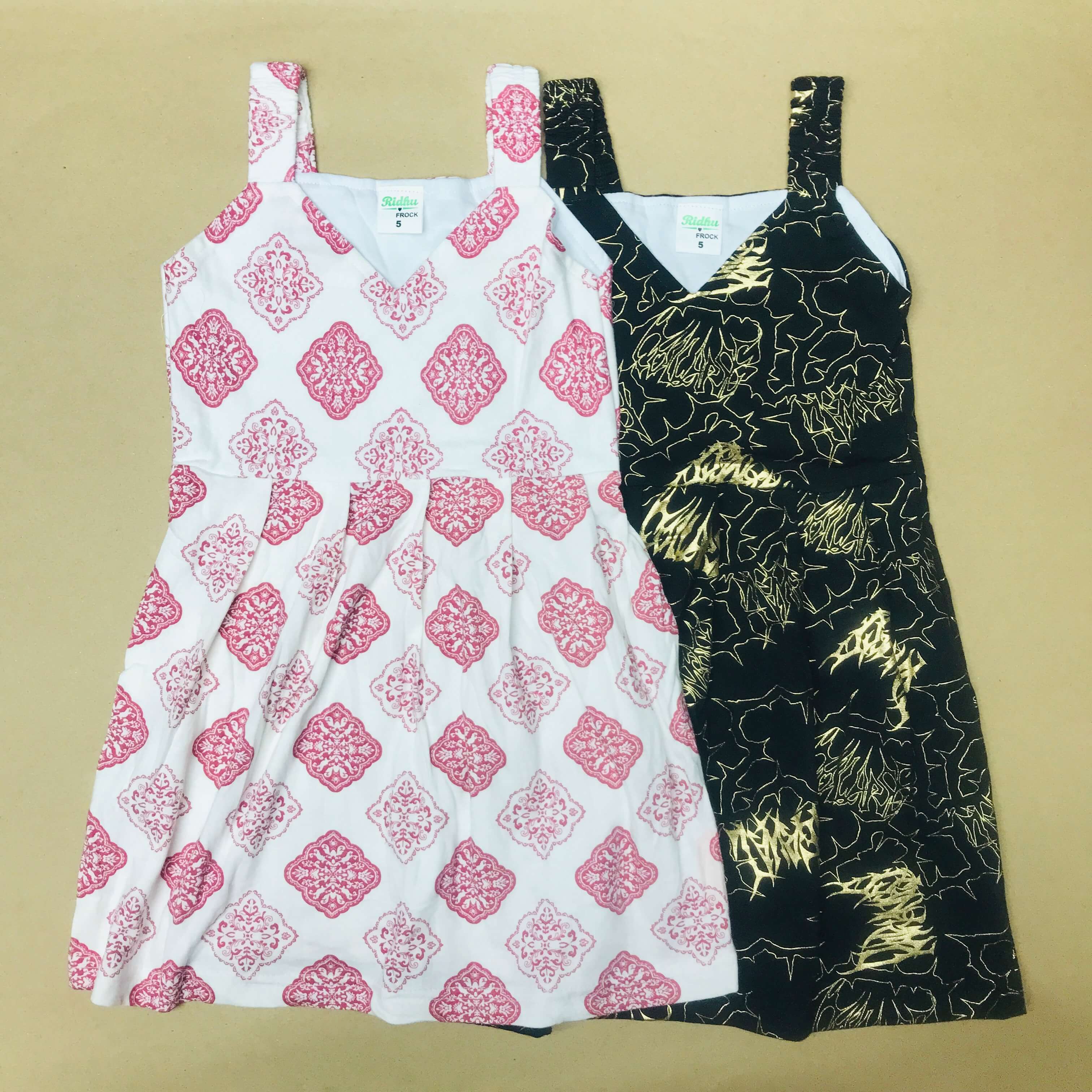 Blooms Sleeveless Frock (Pack Of 2)