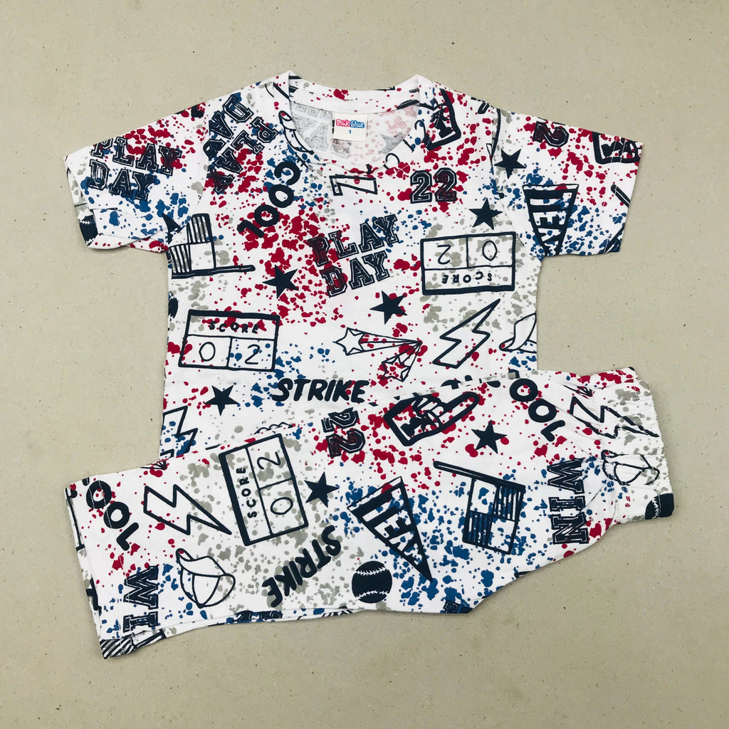 Pink Blue Printed Set