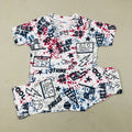 Pink Blue Printed Set