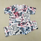 Pink Blue Printed Set