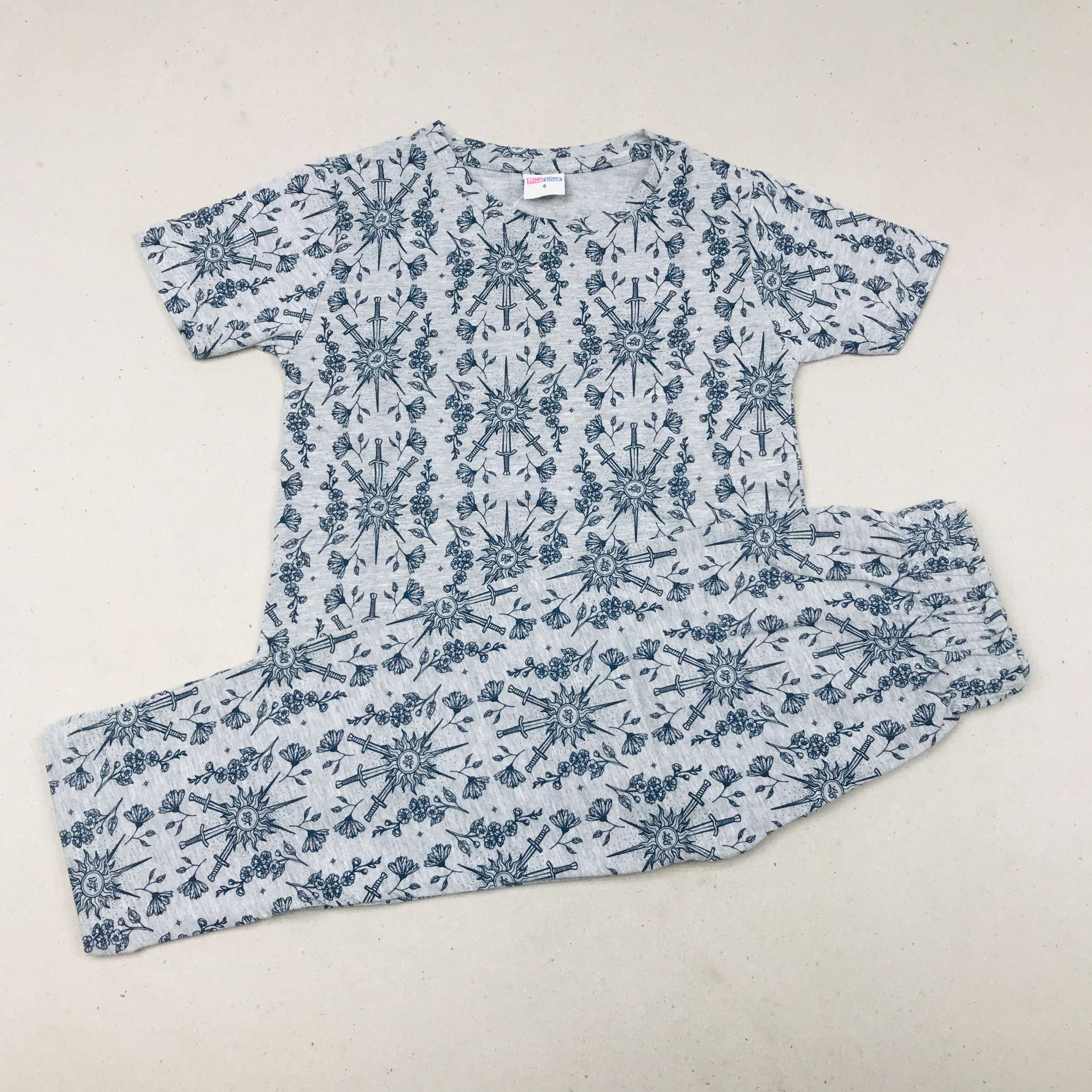 Pink Blue Printed Set
