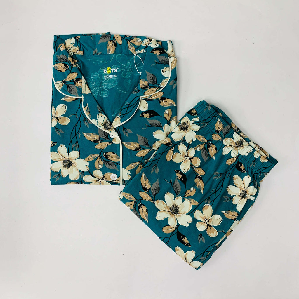 Dots Collar Pant Set with Pocket