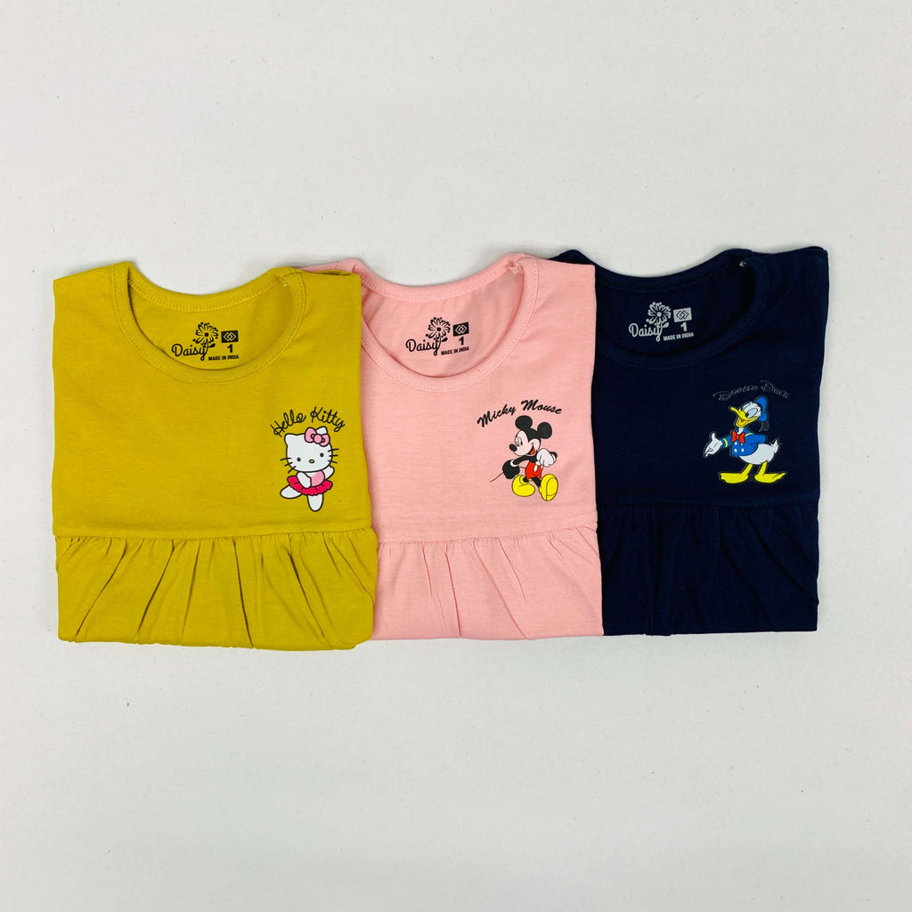 Daisy Frock Combo Pack Of 3 (9M-12M)