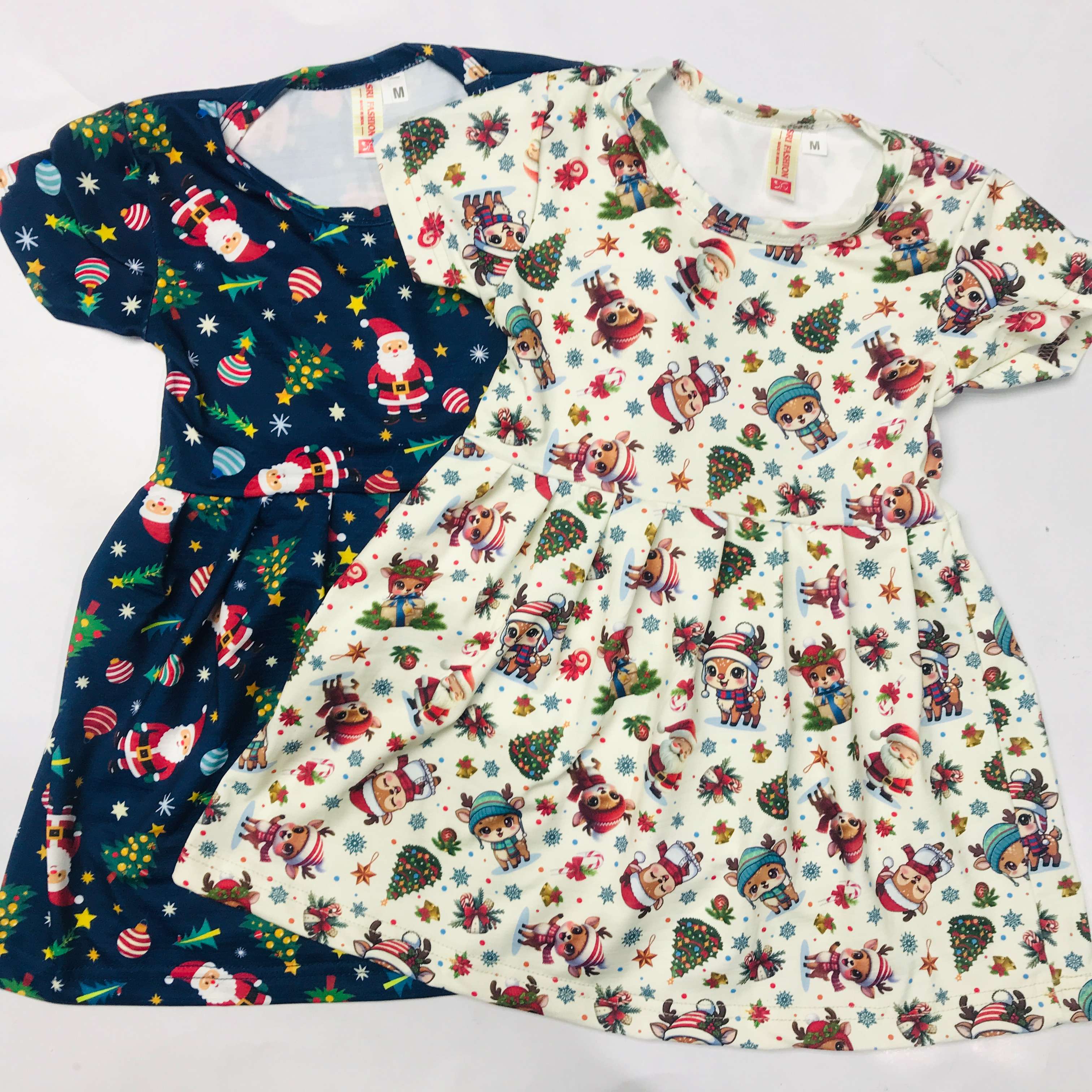 Jingle Bells Kids Christmas Frock combo (Pack of 2)