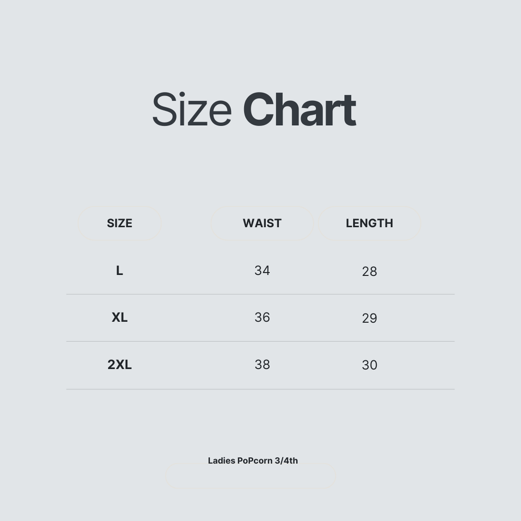 Ladies Popcorn 3/4th (XXL)