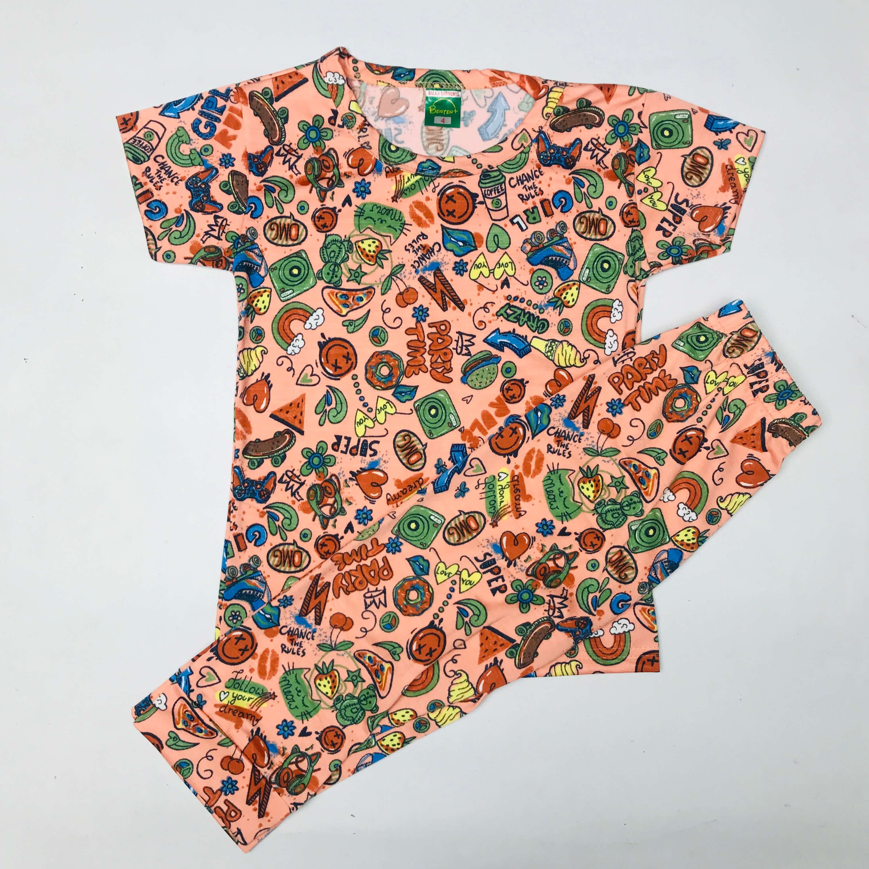 Cartoon Cuddles printed Pant Set