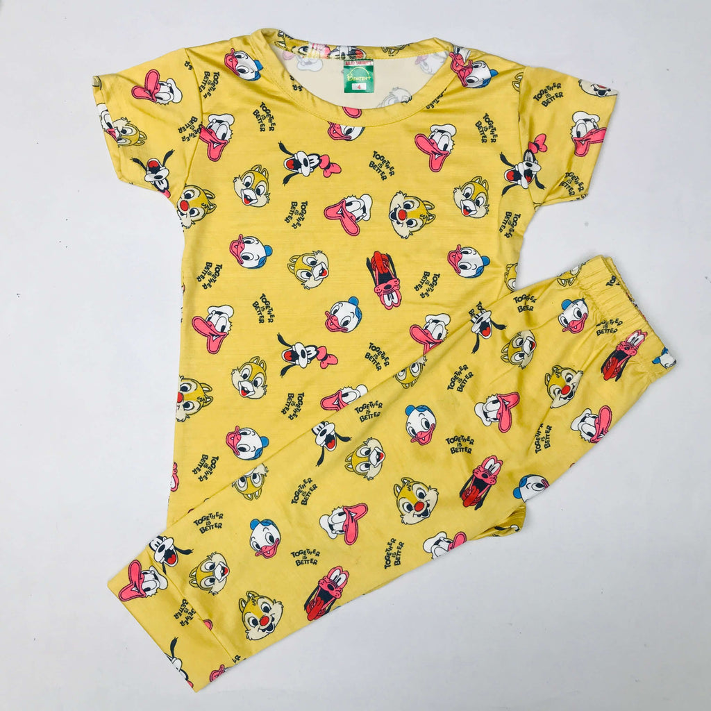 Cartoon Cuddles printed Pant Set