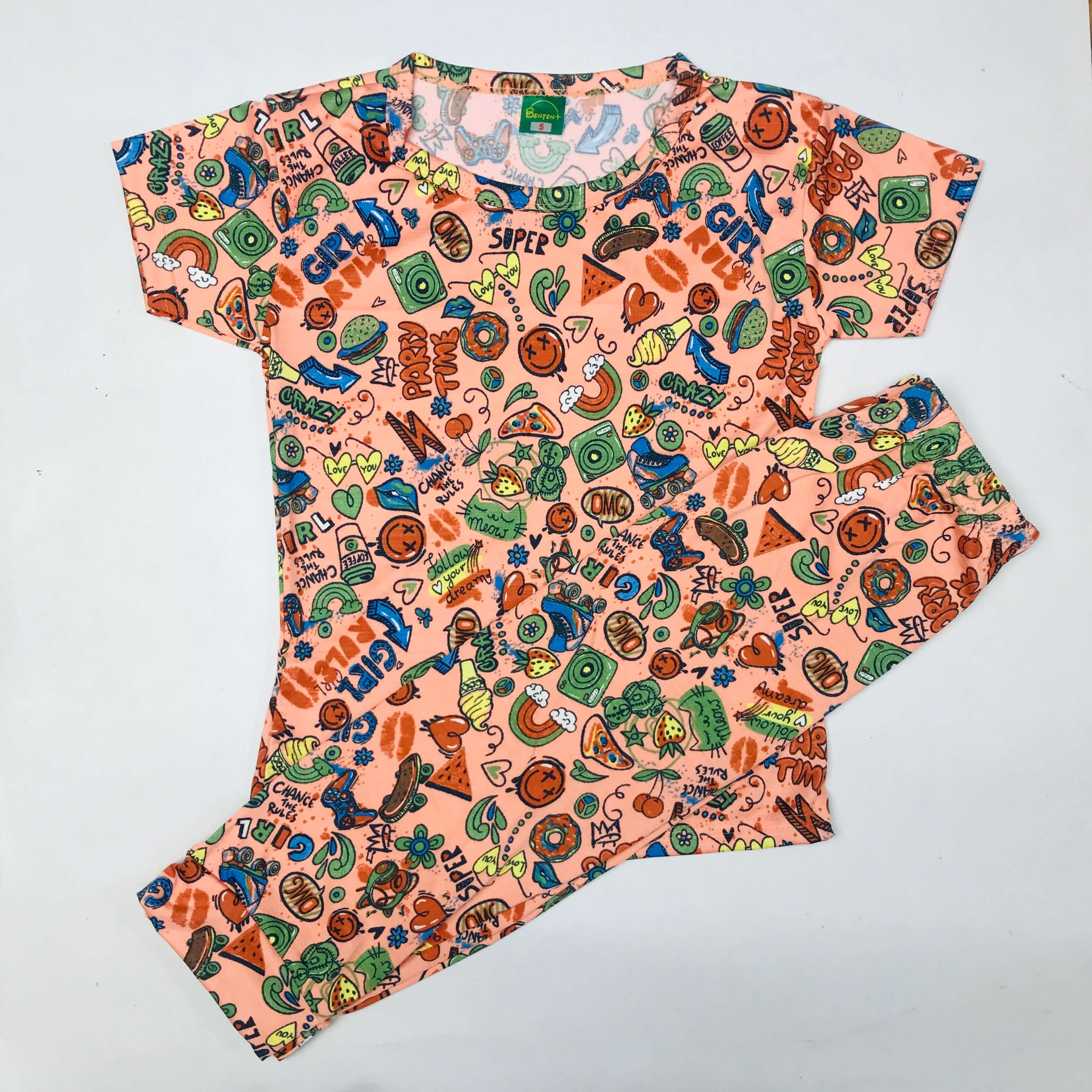 Cartoon Cuddles printed Pant Set