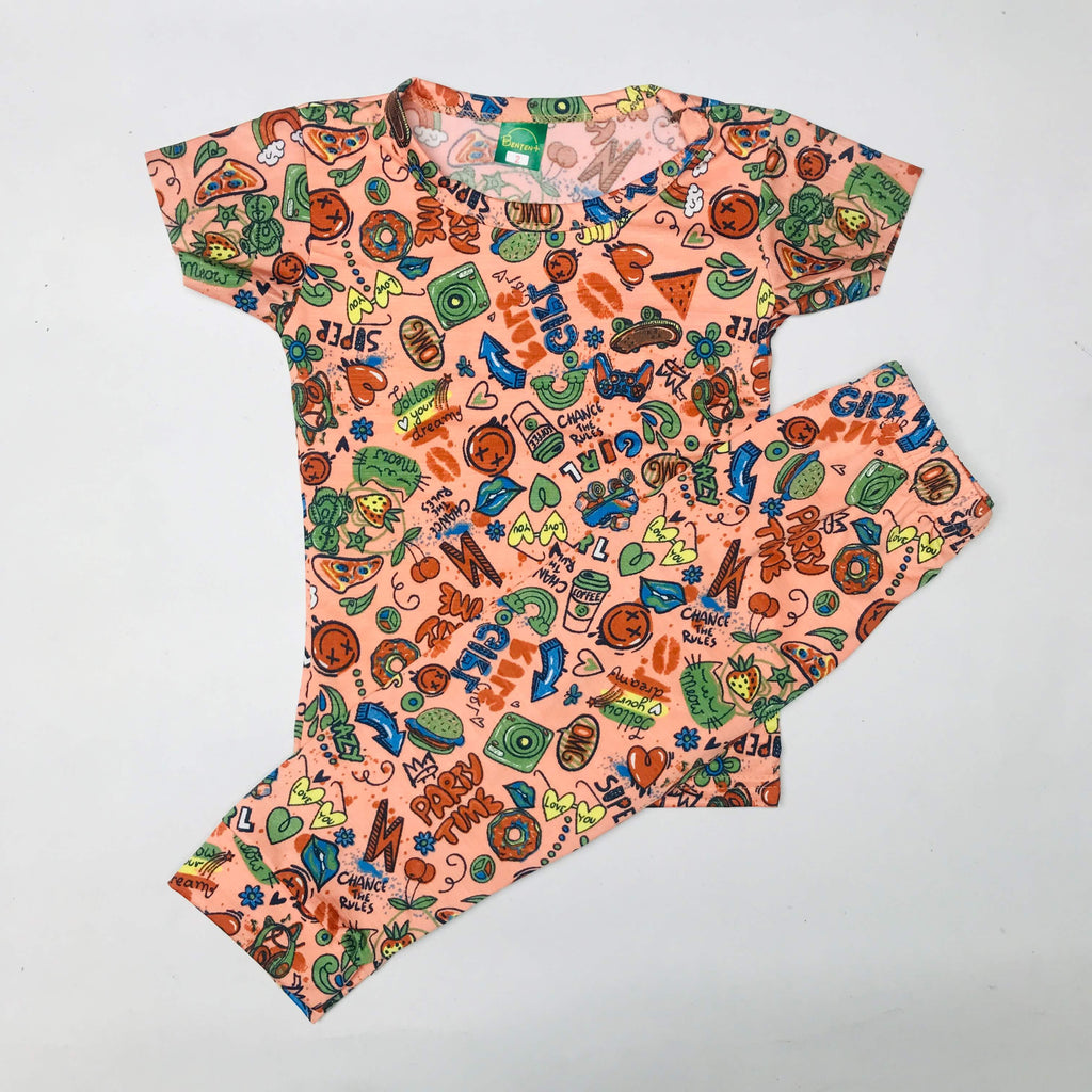 Cartoon Cuddles printed Pant Set