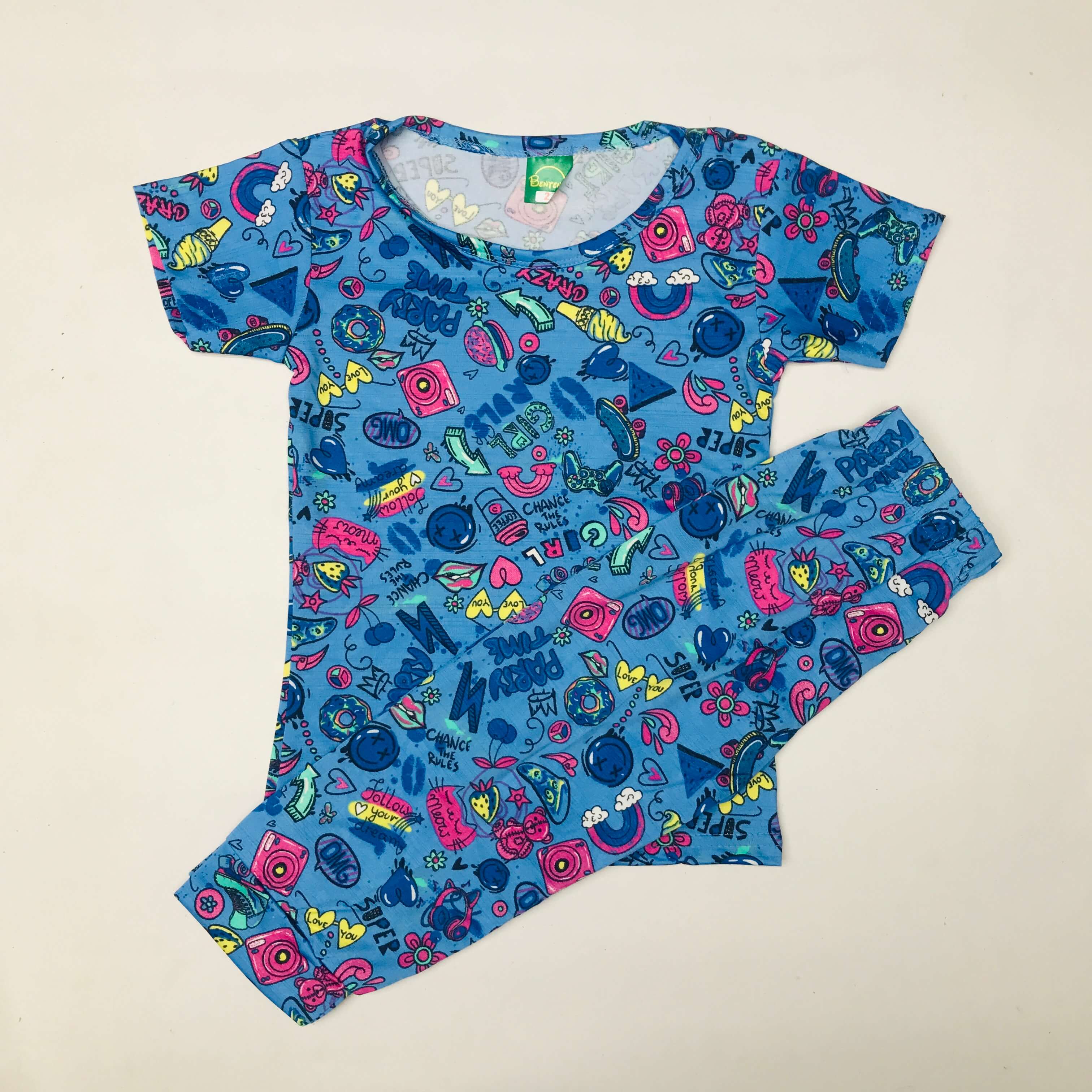 Cartoon Cuddles printed Pant Set