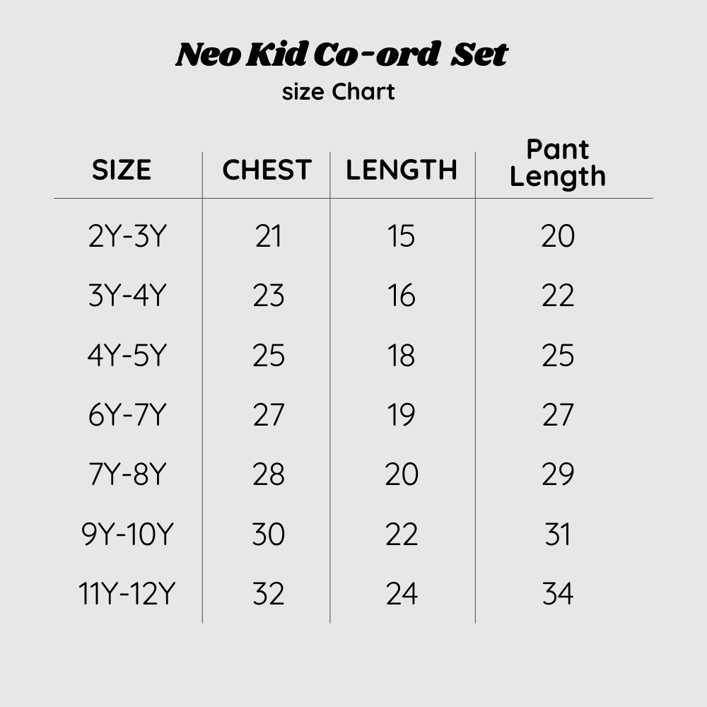 Neo Kids Unisex Co-ord Set