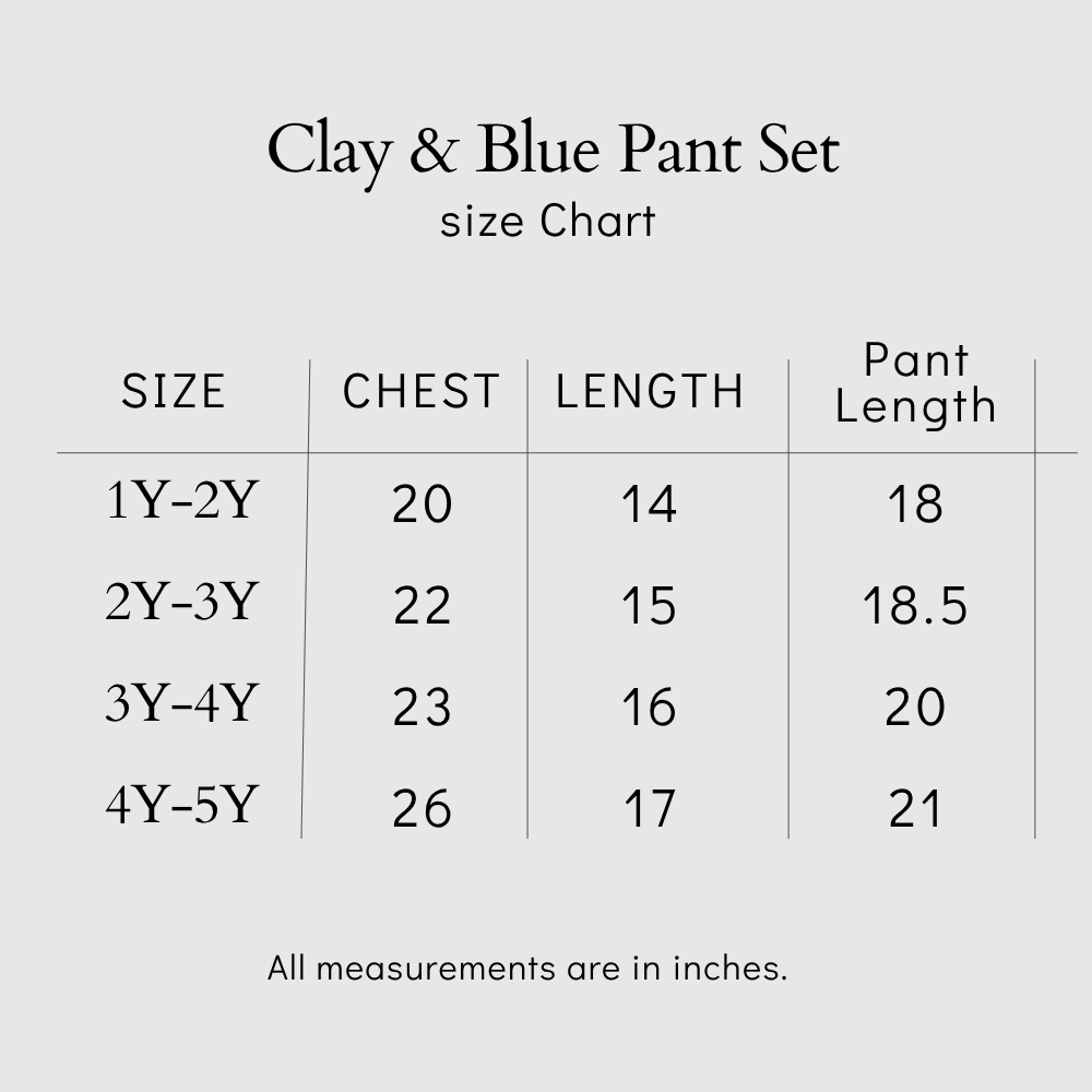 Clay And Blue Pant Set