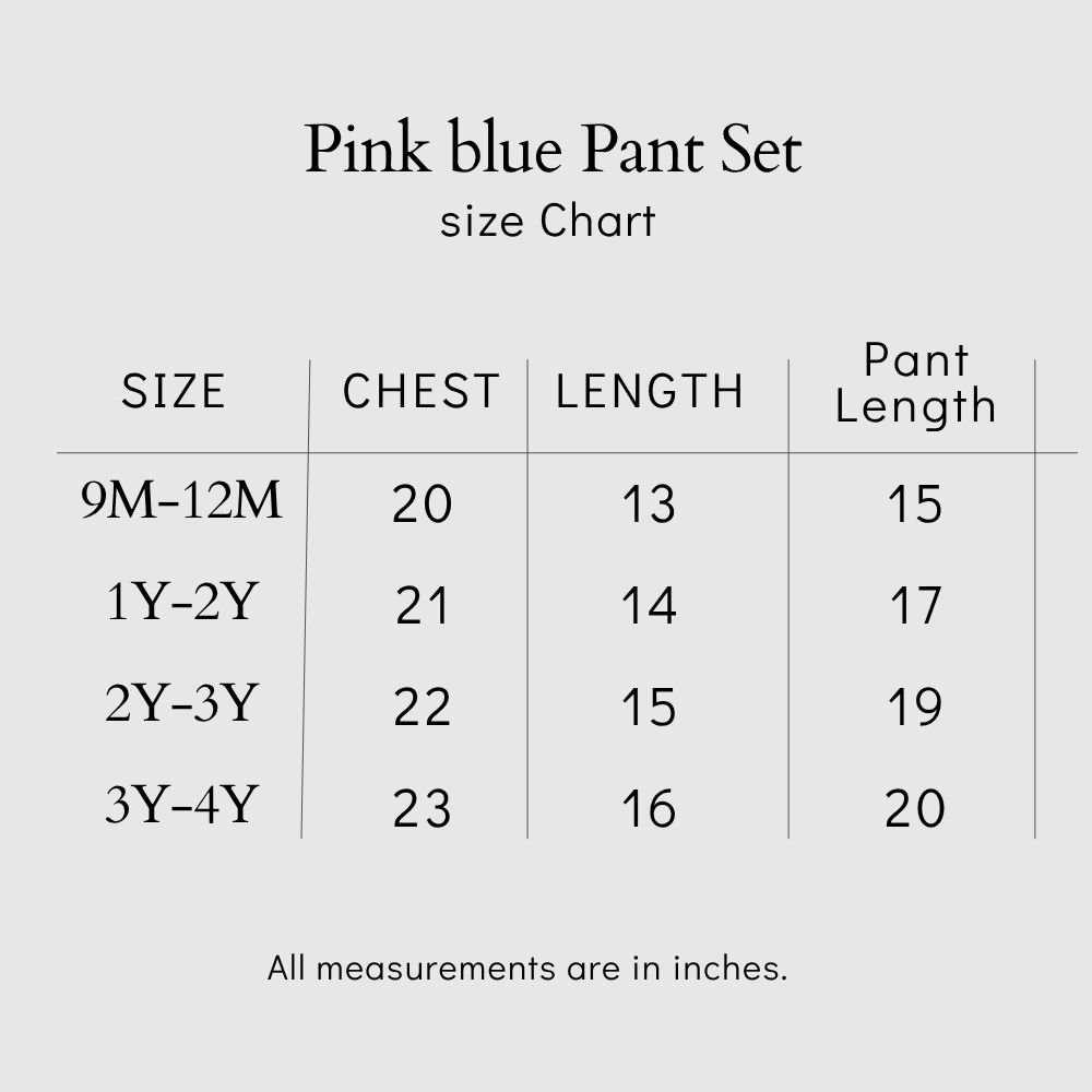 Pink Blue Printed Set