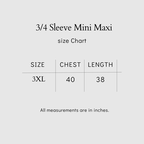 3/4 Sleeve Mini Maxi
