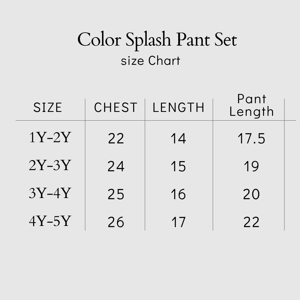 Color Splash Pant Set